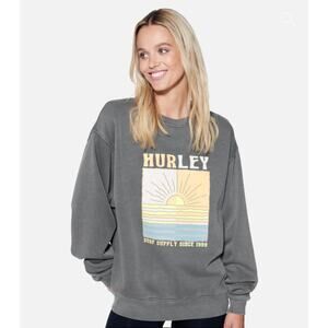 NWT Hurley La Mer Boyfriend Gray Crewneck Sweatshirt Women's Size Small